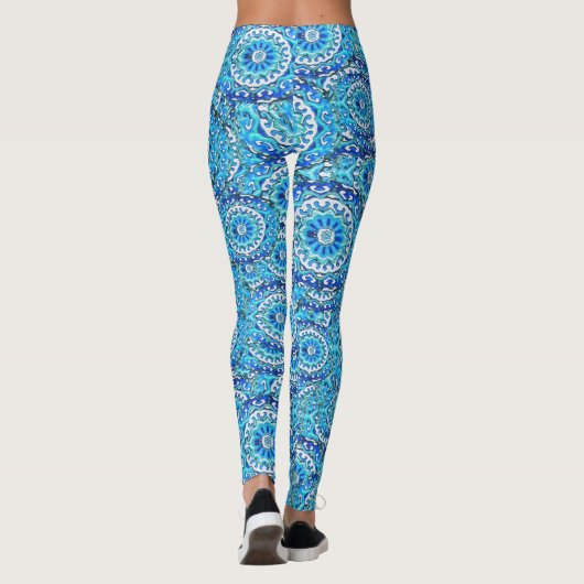 Celestial Spirals Mandala Pattern Leggings (Rückseite)