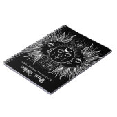 Celestial Spirit Sun & Moon Black & White Trendy Notizblock (Linke Seite)