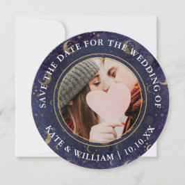 Celestial Spiritual Gold Stars Moon Stars Hochzeit Save The Date