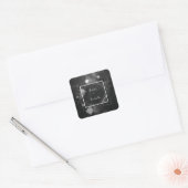 Celestial Splash Geometric Elegante Black Wedding Quadratischer Aufkleber (Umschlag)