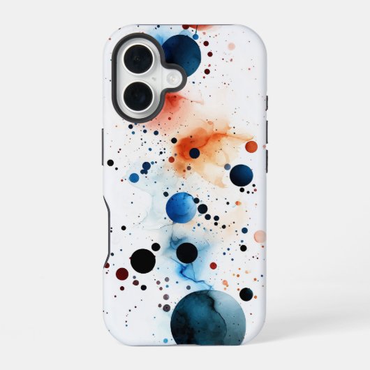 "Celestial Splash" – Wasserfarben-Abstrakt-Handyhü iPhone 16 Hülle (Rückseite)