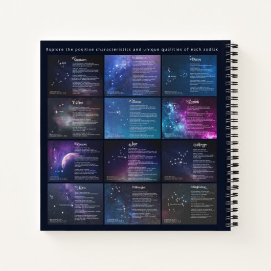 Celestial Splendor Zodiac Notizblock (Rückseite)