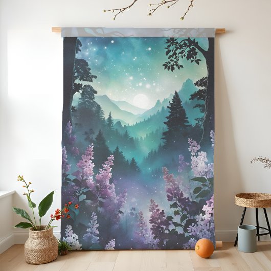 Celestial Spring Dreamy Lilac Floral Landschaft Seidenpapier