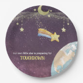 Celestial Star Custom Typografy Baby Shower Pappteller (Vorderseite)
