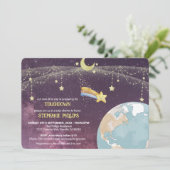 Celestial Star Custom Typografy Niedlich Unique Fu Einladung (Stehend Vorderseite)