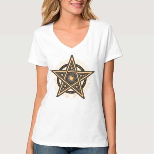 Celestial Star Design T-Shirt - Shine Bright Ev (Vorderseite)