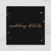 Celestial Star Dust Black QR Code Hochzeit Begleitkarte (Vorderseite)