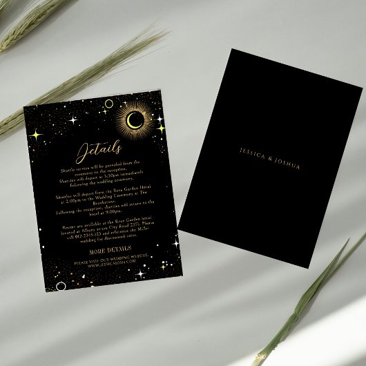 Celestial Star Dust Black Wedding Begleitkarte