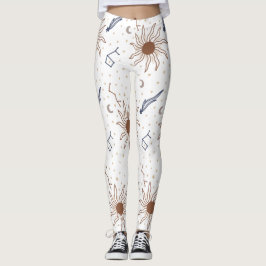 Celestial Star Floral Theme Leggings