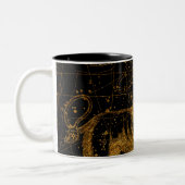 Celestial Star Map Astrologischer LEO Löwe Gold Zweifarbige Tasse (Links)