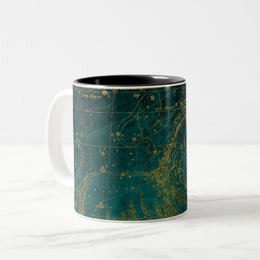 Celestial Star Map Astrologischer LEO Löwe Green Zweifarbige Tasse (Vorderseite Links)