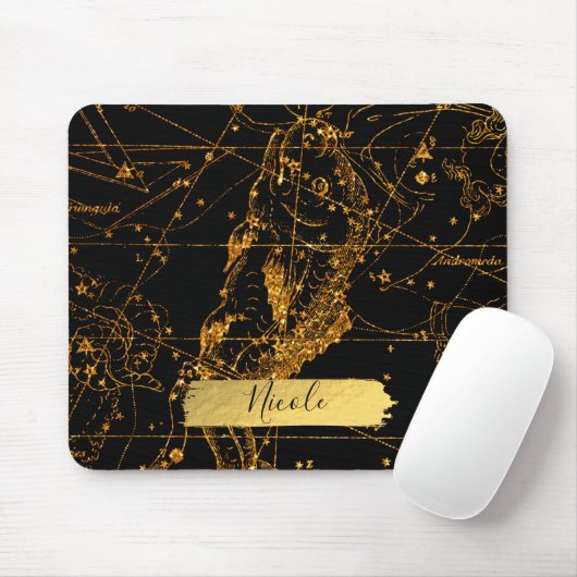 Celestial Star Map Astrologisches Gold Fische Fisc Mousepad (Mit Mouse)