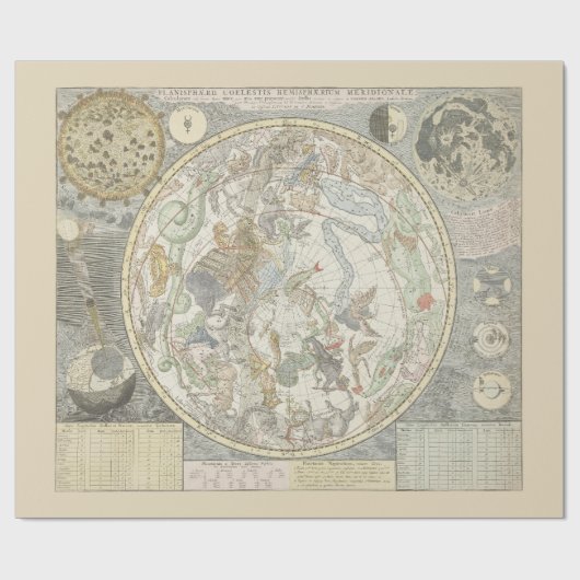Celestial Star Map Zodiac Constellation I Geschenkpapier (Flach)