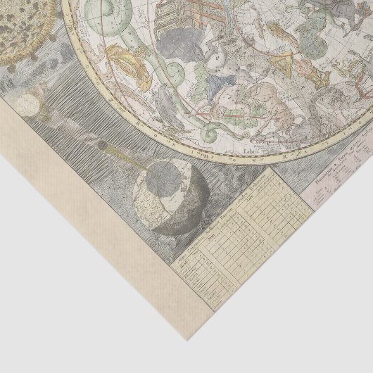 Celestial Star Map Zodiac Constellation I Seidenpapier (Ausschnitt)