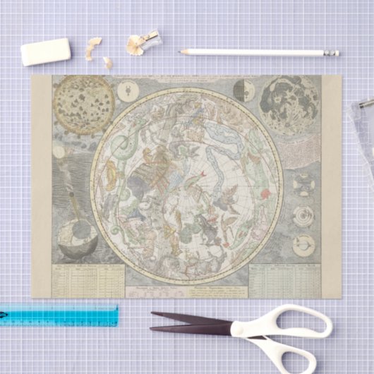 Celestial Star Map Zodiac Constellation I Seidenpapier (Handwerk)