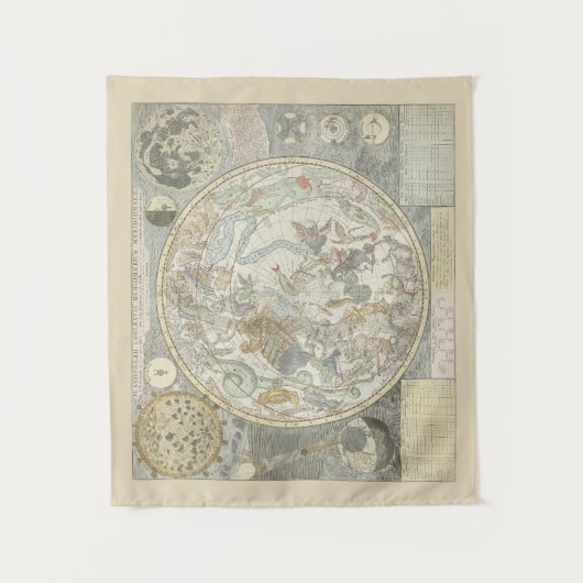 Celestial Star Map Zodiac Constellation I Wandteppich (Vorderseite)