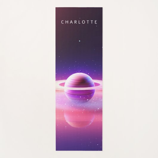 Celestial Star Space Pink Lila Personalisierter Na Yogamatte (Vorderseite)