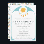 Celestial Star Sun Yellow Blue Modern Bat Mitzvah Einladung<br><div class="desc">Celestial Star Yellow Blue Modern Bat Mitzvah Einladung</div>