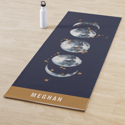 Celestial Starry Moon Phase Navy Blue Yogamatte (Beispiel)