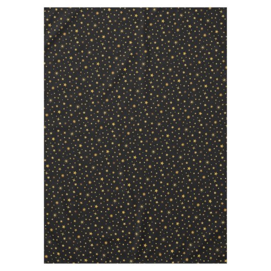 Celestial Starry Muster Modernes Black & Gold Part Tischdecke (Vorderseite)