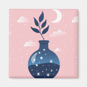 Celestial Starry Night Blossom Magnet