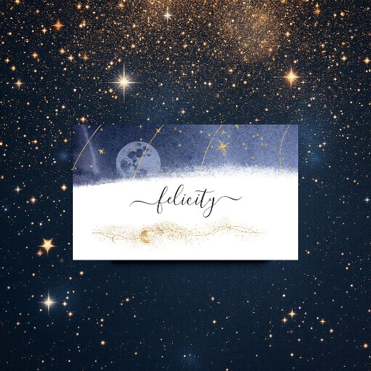 Celestial Starry Night Elegante Visitenkarte