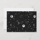 Celestial Starry Night Moon Save the Date schwarz (Rückseite)