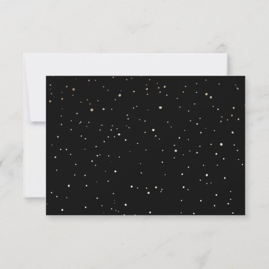 Celestial Starry Night Moon Save the Date schwarz (Rückseite)