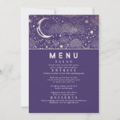 Celestial Starry Night Moon Wedding Menu Einladung (Vorderseite)
