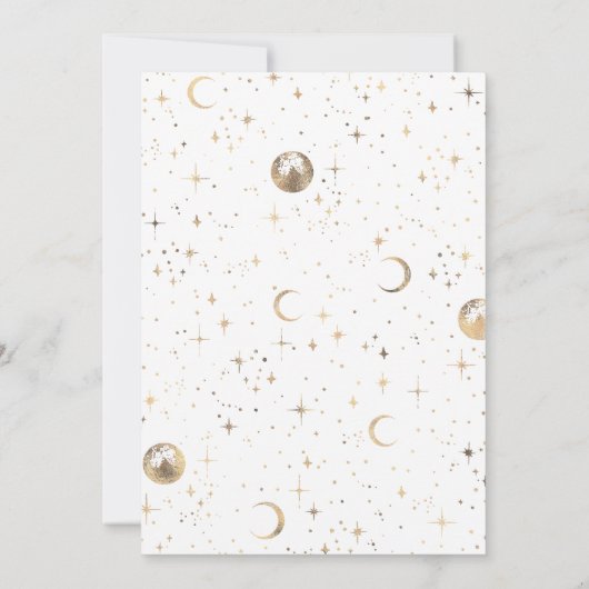 Celestial Starry Night Moon Wedding Menu Einladung (Rückseite)