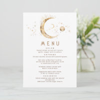 Celestial Starry Night Moon Wedding Menu