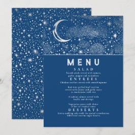 Celestial Starry Night Moon Wedding Menu Einladung