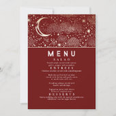 Celestial Starry Night Moon Wedding Menu Einladung (Vorderseite)