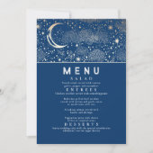 Celestial Starry Night Moon Wedding Menu Einladung (Vorderseite)