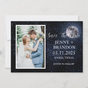 Celestial Starry Night Sky Galaxy Foto Moon Save The Date