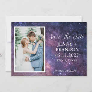 Celestial Starry Night Sky Galaxy Foto Romantisch Save The Date