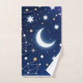 Celestial Starry Night Sky Moon & Co Badhandtuch Set (Handtuch)