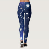 Celestial Starry Night Sky Moon & Co Leggings (Rückseite)