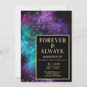 Celestial Starry Night Sky Space Nebula Wedding Einladung (Vorderseite)