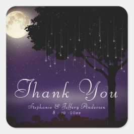 Celestial Starry Night String Lights Vielen Dank Quadratischer Aufkleber