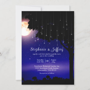 Celestial Starry Night String Lights Wedding Einladung