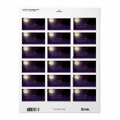 Celestial Starry Night Tree String Lights Wedding Adressaufkleber (Vorne)