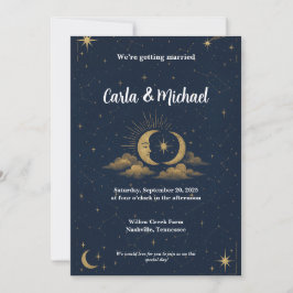 Celestial Starry Night Wedding Einladung