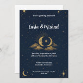 Celestial Starry Night Wedding Einladung (Vorne/Hinten)