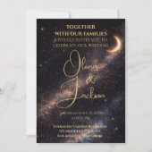 Celestial Starry Night Wedding Invitation Einladung (Vorderseite)