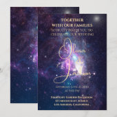 Celestial Starry Night Wedding Invitation Einladung (Vorne/Hinten)