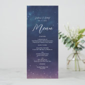 Celestial Starry Night Wedding Menu Card Menükarte (Stehend Vorderseite)