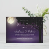 Celestial Starry Night Wedding Probe Dinner Einladung (Stehend Vorderseite)