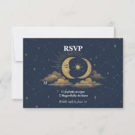 Celestial Starry Night Wedding RSVP Card