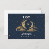 Celestial Starry Night Wedding RSVP Card (Vorne/Hinten)